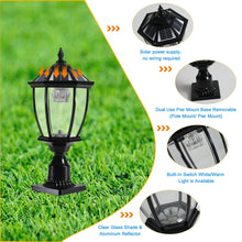 Load image into Gallery viewer, Aluminum Solar Lights Lanterns LED 2-Pack for Outdoor Pathways and Gardens