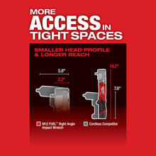 Carregar imagem no visualizador da galeria, Milwaukee 2564-20 M12 FUEL™ 3/8" Right Angle Impact Wrench (Tool Only)