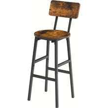 Load image into Gallery viewer, Bar Table Set with wine bottle storage rack. Rustic Brown, 47.24" L x 15.75" W x 35.43" H.