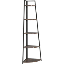 Load image into Gallery viewer, Corner Shelf, 5 Tier Corner Bookshelf, 70" Tall Display Organizer Storage Stand, Multipurpose Shelving Unit Ladder Shelf for Living Room, Home Office, Small Space, Rustic Brown