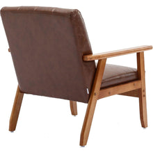 Carregar imagem no visualizador da galeria, Accent Chairs Set of 2 with Side Table, Mid Century Modern Accent Chair, Wood and Fabric Armchairs Side Chair, Lounge Reading Comfy Arm Chair for Living Room, Bedroom, Office