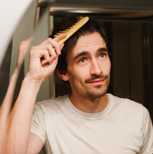 Load image into Gallery viewer, Bamboo Wide Tooth Comb with Handle | Flat Tips