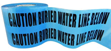 Load image into Gallery viewer, Caution Buried Water Line Below Barricade Tape - 1000 ft | BRC-BWLB (Made in USA)