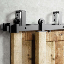 Load image into Gallery viewer, Double Track U-Shape Bypass Sliding Barn Door Hardware Kit - T-Shape Design Roller