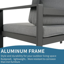 Load image into Gallery viewer, Aluminum Modern 4 Piece Sofa Seating Group For Patio Garden Outdoor