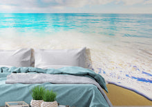 Carregar imagem no visualizador da galeria, Ocean Beach Shore Wallpaper Mural. Tropical Theme Wall Decor. #6770