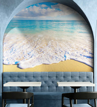 Load image into Gallery viewer, Ocean Beach Shore Wallpaper Mural. Tropical Theme Wall Decor. #6770

