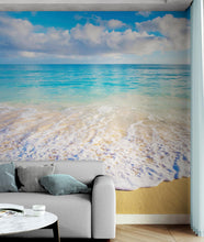Carregar imagem no visualizador da galeria, Ocean Beach Shore Wallpaper Mural. Tropical Theme Wall Decor. #6770