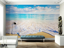 Carregar imagem no visualizador da galeria, Ocean Beach Shore Wallpaper Mural. Tropical Theme Wall Decor. #6770