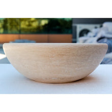 Load image into Gallery viewer, Beige Travertine Natural Stone Above Vanity Vessel Sink Honed and Filled (D)16" (H)6"
