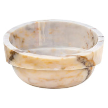 Load image into Gallery viewer, Bianco Giallo Marble Hair Salon Above Vanity Vessel Sink Bowl Polished (D)16" (H)9"
