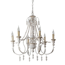 Carregar imagem no visualizador da galeria, Billiter 6-Light Wood White Chandelier