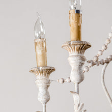 Carregar imagem no visualizador da galeria, Billiter 6-Light Wood White Chandelier