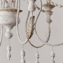 Carregar imagem no visualizador da galeria, Billiter 6-Light Wood White Chandelier