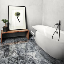 Load image into Gallery viewer, Black Cloud Exotic Marble Polished Floor and Wall Tile - Large Format - Livfloors Collection