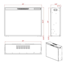 Load image into Gallery viewer, Black Electric Fireplace Heater Insert with Overheating Protection and Remote Control
