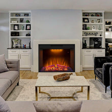 Load image into Gallery viewer, Black Electric Fireplace Heater Insert with Overheating Protection and Remote Control