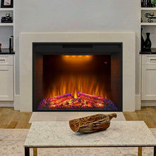 Load image into Gallery viewer, Black Electric Fireplace Heater Insert with Overheating Protection and Remote Control