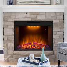 Load image into Gallery viewer, Black Electric Fireplace Heater Insert with Overheating Protection and Remote Control