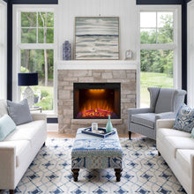 Load image into Gallery viewer, Black Electric Fireplace Heater Insert with Overheating Protection and Remote Control