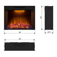 Load image into Gallery viewer, Black Electric Fireplace Heater Insert with Overheating Protection and Remote Control