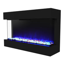 Load image into Gallery viewer, Black Recessed or Wall-Mount Electric 3-Color Flame with LED Light Fireplace