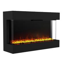 Load image into Gallery viewer, Black Recessed or Wall-Mount Electric 3-Color Flame with LED Light Fireplace