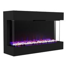 Load image into Gallery viewer, Black Recessed or Wall-Mount Electric 3-Color Flame with LED Light Fireplace