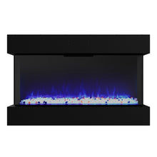 Load image into Gallery viewer, Black Recessed or Wall-Mount Electric 3-Color Flame with LED Light Fireplace
