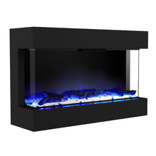 Load image into Gallery viewer, Black Recessed or Wall-Mount Electric 3-Color Flame with LED Light Fireplace