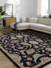 Load image into Gallery viewer, Blomkest Black&Yellow Traditional Wool Carpet