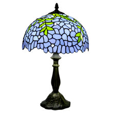 Carregar imagem no visualizador da galeria, Blue Wisteria Glass Tiffany Lamp Genuine