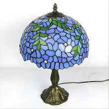 Carregar imagem no visualizador da galeria, Blue Wisteria Glass Tiffany Lamp Genuine