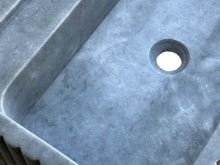 Carregar imagem no visualizador da galeria, Bluestone Marble Rectangular Wall-mount Bathroom Sink Fluted (W)16" (L)24" (H)12"