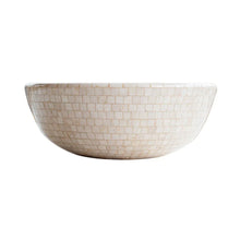 Load image into Gallery viewer, Botticino Marble Mosaic Natural Stone Round Above Vanity Vessel Sink Semi-polished (D)16" (H)6"