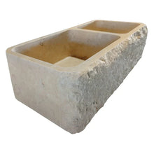 Load image into Gallery viewer, Botticino Beige Marble Farmhouse Apron Kitchen Double Sink (W)16" (L)32" (H)10"