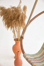 Load image into Gallery viewer, Boves Rast Blue Round Hanging Chair Teak Frame