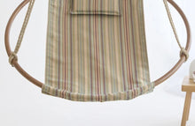 Load image into Gallery viewer, Boves Rast Blue Round Hanging Chair Teak Frame