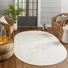 Load image into Gallery viewer, Beige Braided Faux Jute Rug