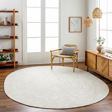 Load image into Gallery viewer, Beige Braided Faux Jute Rug