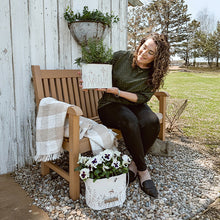 Carregar imagem no visualizador da galeria, Rustic Cream Mushroom Embossed Metal Buckets, Set of Two