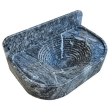 Carregar imagem no visualizador da galeria, Bursa Gray Marble Wall-Mount Bathroom Sink with 6" Backsplash (W)16" (L)27" (H)6"