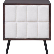 Carregar imagem no visualizador da galeria, 3-Pieces Bedroom Sets,Queen Size Wood Platform Bed and Two Nightstands,Storage Platform bed with USB and LED Lights-Walnut+Beige