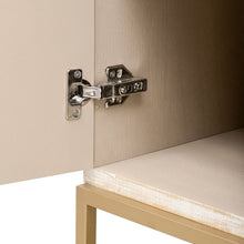 Cargar imagen en el visor de la galería, Four-Door Metal Handle Storage Cabinet, Adjustable Shelves, Suitable for Corridor, Entrance, Living Room, Study