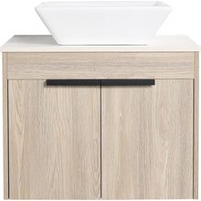 Carregar imagem no visualizador da galeria, 24" Modern Design Float Bathroom Vanity With Ceramic Basin Set, Wall Mounted White Oak Vanity With Soft Close Door, KD-PackingD-Packing Pieces