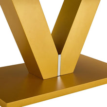 Carregar imagem no visualizador da galeria, Modern minimalist coffee table. Tempered glass with stickers tabletop,golden MDF pillars. Suitable for living room and dining room