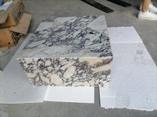 Carregar imagem no visualizador da galeria, Calacatta Viola Marble Rectangular Prism Block Design Coffee Table (W)24" (L)24" (H)12"