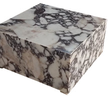 Carregar imagem no visualizador da galeria, Calacatta Viola Marble Rectangular Prism Block Design Coffee Table (W)24" (L)24" (H)12"