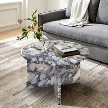 Carregar imagem no visualizador da galeria, Calacatta Viola Marble Round Polished Coffee Table (D)24" (H)16"
