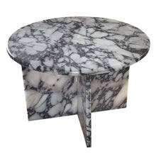 Carregar imagem no visualizador da galeria, Calacatta Viola Marble Round Polished Coffee Table (D)24" (H)16"